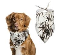 Tree Image Chinese Calligraphy Dog Bandanas for Feeding Grooming, Triangle Pet Bibs for Cats & Dogs Washable Fashion Pets Scarf for Party Travel 27.6 X 11.8 Inch