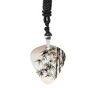 Tree Image Chinese Calligraphy Guitar Pick Necklace for Men Women Guitar Pick Holder Necklace Stainless Steel Picks Medium Pendant Musical Jewelry Gifts for Electric Guitar Bass Ukulele Players