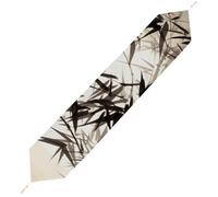 Tree Image Chinese Calligraphy Table Runner for Dining Table, Short Plush Runners Washable & Durable Tablerunner Modern Home Decor for Wedding, Kitchen, Holiday 229*33cm