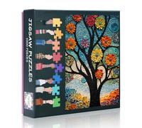 Tree Impossible Jigsaw Puzzles for Adults 1000 Pieces, Tree of Life Hard Difficult Puzzle Art Painting, Colorful Flower Challenging Puzzles for Adults as Home Decor (27.5"x19.7")