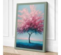 Tree in Evening Light Modern Canvas Wall Art Print 24x16 Inch (61 x 41 cm)
