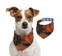 Tree in The Fall Dog Bandanas,Summer Bandanas for Dogs Washable Adjustable Dog Triangle Scarf Bibs Cute Pet Bibs for Medium Large Dogs Puppy and Cats Small