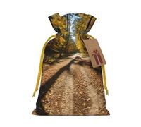 Tree In The Fall Print Drawstring Gift Bags Packaging Party Candy Goodie Bag Xmas Presents Decor Holiday Giving