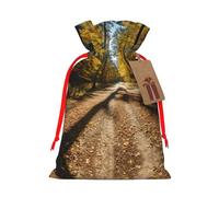 Tree In The Fall Print Drawstring Gift Bags Packaging Party Candy Goodie Bag Xmas Presents Decor Holiday Giving
