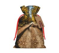 Tree In The Fall Print Drawstring Gift Bags Packaging Party Candy Goodie Bag Xmas Presents Decor Holiday Giving
