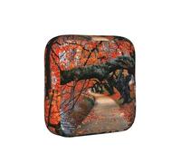 Tree in The Fall Print Sanitary Napkin Storage Bag, Portable Holder for Pads, Period Pouch for Teen Girls, Reusable Sanitary Bag
