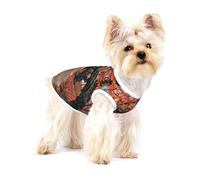 Tree In The Fall Print Small Dog Clothes Pet Vest, Soft Cotton Sleeveless T-Shirts Breathable Pet Tank Top Apparel For Puppies And Cats