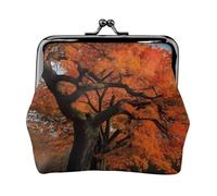 Tree In The Fall Small Coin Purse For Women Girls Pu Leather Change Purse Wallets Key Bags Kiss-Lock Mini Coin Pouch For Women Girls