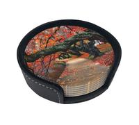 Tree in The Fall Table Decor, Coasters Drinks, Beer, Coffee Coasters, Suitable Kinds Cups, Hot & Cold, Set of 6
