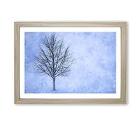 Tree in The Winter Vol.1 Painting Framed Print | A2 Oak Framed Wall Art | Ready to Hang | Modern Floral Picture | Living Room Bedroom Lounge Office