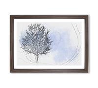 Tree in The Winter Vol.1 Sketch Framed Print | A2 Walnut Framed Wall Art | Ready to Hang | Modern Floral Picture | Living Room Bedroom Lounge Office