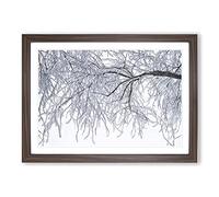 Tree in The Winter Vol.3 Painting Framed Print | A2 Walnut Framed Wall Art | Ready to Hang | Modern Floral Picture | Living Room Bedroom Lounge Office