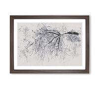 Tree in The Winter Vol.3 Watercolour Framed Print | A2 Walnut Framed Wall Art | Ready to Hang | Modern Floral Picture | Living Room Bedroom Lounge Office