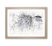 Tree In The Winter Vol.3 Watercolour Modern Framed Print | A2 Oak Framed Wall Art | Ready to Hang | Modern Floral Picture | Living Room Bedroom Lounge Office
