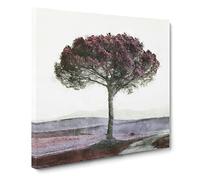 Tree in Tuscany Italy Painting Modern Canvas Wall Art Print Ready to Hang, Framed Picture for Living Room Bedroom Home Office Décor, 14x14 Inch (35x35 cm)
