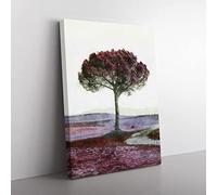 Tree In Tuscany Italy Painting Modern Canvas Wall Art Print Ready to Hang, Framed Picture for Living Room Bedroom Home Office Décor, 60x40 cm (24x16 Inch)