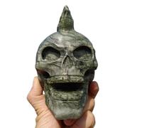 Tree Jade Skull, Quartz Crystal Carved Home Office Decoration Decor Gemstone Stone