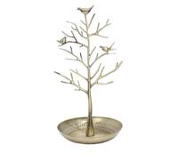 tree jewellery stand Double Layer Metal Alloy Bird Tree Earring Display Stand Jewelry Sycamore Shape Artistic Style(Ancient cyan Bird Tree)