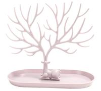 tree jewellery stand Jewelry Storage Rack Smooth Jewels Display Shelf Rings Earrings Small Accessories(Pink-Edge chassis)