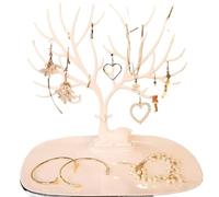 tree jewellery stand Jewelry Storage Rack Smooth Jewels Display Shelf Rings Earrings Small Accessories(White rack)
