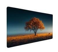 Tree Large Gaming Mouse Pad 47.2x15.7x0.12 Inch Extended Mouse Mat Grassland, Desk Mat XXL with Stitched Edges, Non-Slip Rubber Base for Stable Grip on Smooth Surfaces, for Home, Office, PC, Model 24