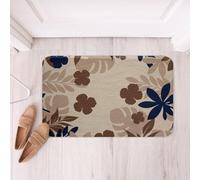 Tree Leaves Bathroom Rug Non Slip Jungle Botanical Bath Mat for Bathroom Monstera Deliciosa Boho Floral Door Mat for Bedroom - Hawaii Beach Decor Tropical Plant Entrance Rug 16"x24",Cream Beige