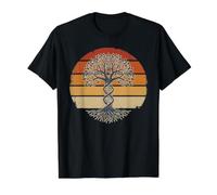 Tree Life DNA Genetics Retro Sunset Vintage Science Value Graphic T-Shirt, Men, Black, S