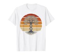 Tree Life DNA Genetics Retro Sunset Vintage Science Value Graphic T-Shirt, Men, White, S
