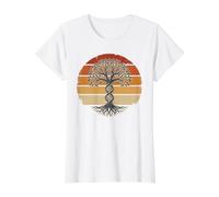 Tree Life DNA Genetics Retro Sunset Vintage Science Value Graphic T-Shirt, Women, White, M