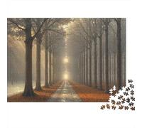 Tree Lined Pathway 1000 Piece Jigsaw Puzzle Autumn Morning Paper Puzzle for Adults Relaxing Gift Family Activity 70x50cm/1000pcs