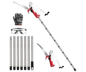 Tree Loppers Long Reach Telescopic, 3.2M Aluminium Relescopic Tree Lopper | 2 in 1 Telescopic Lopper with Extendable Handle and 35CM Saw, Pruner Cutters for Yard Garden Patios Branches