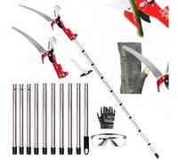 Tree Loppers Long Reach Telescopic, 82-402cm Telescopic Tree Pruner, Long Reach Pruner, Lightweight Telecopic Tree Prunner with Extendable Handle & 35cm Saw for Yard Garden Patios Trees Branches