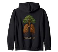 Tree Lungs Breathe Nature Connection Wellness Zip Hoodie