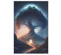 Tree Magical Landscape Adults Wooden Jigsaw Puzzle, for Kids Wooden Puzzles Toys Family Game Play,Brain Training 1000 Piece 78×53cm