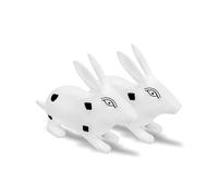 TREE MAISON CORONATING HOMES Brass Rabbit Pair Statue | Weight - 440 G Approx | Vastu Shastra | Home Decor Statue | Vastu Remedy | Wealth and Prosperity | Material- Brass | Black and White