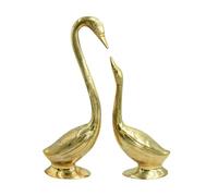 TREE MAISON CORONATING HOMES Brass Swan Pair Statue | Hanso ke Jode, Vastu Shastra & Feng Shui Remedies, Home Decor Showpiece, Weight 1100gm Approx, Size 28cm Approx