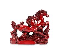 TREE MAISON CORONATING HOMES TREEMAISON Vastu Red Running Horses for Prosperity | Positive Energy & Good Luck Showpiece | Resin Decor for Home & Office | Wealth & Health Enhancement