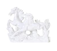 TREE MAISON CORONATING HOMES Vastu White Horse Statue | Two Running Horses for Success & Good Luck | Home Decor Items | Decorations & Gifting | Running Horse Statue
