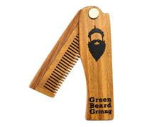 Tree-mendous Sandalwood Folding Comb - Folding Wooden Comb by Green Beard Grmng - Men's Hair, Beard, and Mustache Styling Comb - Pocket Sized, Heavy Duty, Sandal Wood Comb for Every Day Grooming