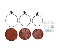 Tree Mounted Bird Feeder Tree Mounted Bird Bath Bowl Heavy Duty Metal Ring Functional Bird Bowl for Garden Terrace Balcony Deck Plastic Copper Red Paint 2 or 3 Pack (3 Pot and 3 Bracket)