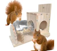Tree Mounted Squirrel Feeder | Wooden Squirrel Feeder Mounted on Tree | Safe and Fun Squirrel Feeder Box for Your Garden Tree