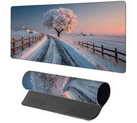Tree Mouse Mat 600x300x3mm, Gaming Mouse Pad Snow Scene, Large Desk Mat Non-Slip Rubber Base XXL Mousepad with Stitched Edge, Gaming Accessories Keyboard Mousepad, for PC Accessories Laptop 1-9139