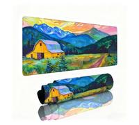 Tree Mouse Mat House Gaming Mouse Pad Desk Pad 600x300x3mm, Non-Slip Desk Mat Large, Waterproof Soft Cloth, Durable Stitched Edges, Table Protector for Office and Home, Decor Accessories Gifts 0B-708