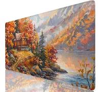 Tree Mouse Mat House Mouse Pad Desk Mat Soft Smooth Surface and Anti-Slip Rubber Base for Stable Grip on Smooth Surfaces, Improved Precision and Speed, Mousepad for Office, Home 800 x 400 x 3mm K0-658