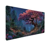 Tree Mouse Mat, Night View Gaming Mouse Pad 32x16in, Desk Mat Large, Office Desk Accessories, Mousepad Large with Stitched Edges, Improved Precision and Speed, for PC Gaming, Laptop, Office, A-7606