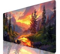 Tree Mouse Mat River Mouse Pad Desk Mat Soft Smooth Surface and Anti-Slip Rubber Base for Stable Grip on Smooth Surfaces, Improved Precision and Speed, Mousepad for Office, Home 600 x 300 x 3mm K0-680