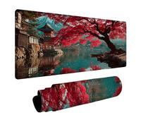 Tree Mouse Mat, Waterproof Gaming Mouse pad Office Accessories 56 x 24 x 0.12 in Mousepad for Improve Accuracy and Speed, Lake Desk Mat for Laptop Keyboard Office Product Desk Autumn Decor FSBD-2801
