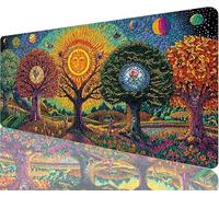 Tree Mouse Pad,600x400x3mm Mouse Mat Four Seasons Desk Mat Large, Soft Smooth Surface with Anti-Slip Rubber Base Mousepad Waterproof, Durable, Extended Length Desk Pad for Christmas Decorations N1-302