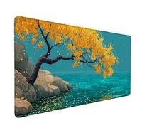Tree Mouse Pad Large 700x300x3 mm, Yellow Gaming Mouse Pad Waterproof Desk Mat with 3MM Stitched Edges, Non-Slip Rubber Base Mousepad Computer Accessories for Gaming, Office, Home, Gifts -lsy26031T