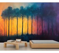 Tree Mural Wallpaper, Forest Wall Mural, Abstract Wallpaper for Living Room Bedroom Study TV Background Decor - 350x256cm